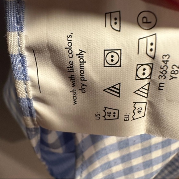 Michael Kors Regular Fit Airsoft Stretch in Checked Blue & White with White dots - Picture 12 of 15